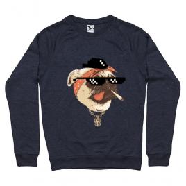 Bluza adler barbat pug life denim inchis