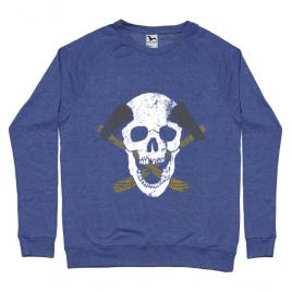 Bluza adler barbat skull axe albastru melanj
