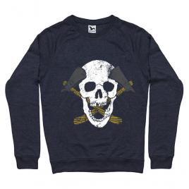 Bluza adler barbat skull axe denim inchis