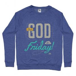 Bluza adler barbat thank god its friday albastru melanj