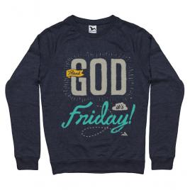 Bluza adler barbat thank god its friday denim inchis