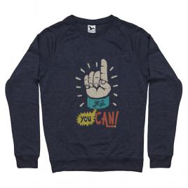 Bluza adler barbat yes you can denim inchis