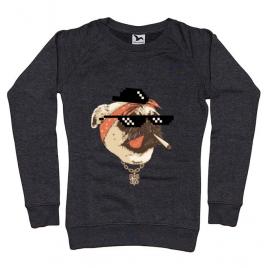 Bluza adler dama pug life negru melanj