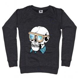 Bluza adler dama skull holiday negru melanj