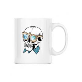 Cana personalizata skull holiday alb