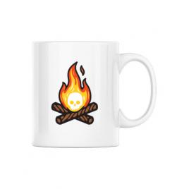 Cana personalizata skullfire alb