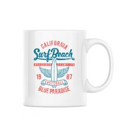 Cana personalizata surf beach alb