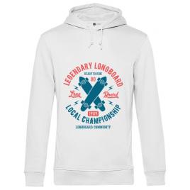 Hoodie barbat cu gluga legendary longboard alb