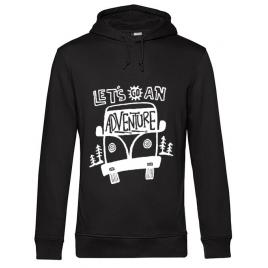 Hoodie barbat cu gluga lets go an adventure negru