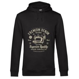 Hoodie barbat cu gluga premium denim negru