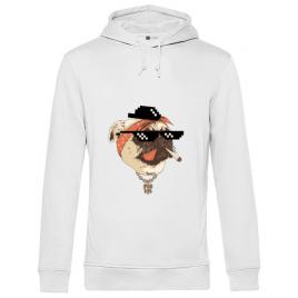 Hoodie barbat cu gluga pug life alb