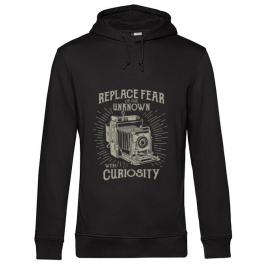 Hoodie barbat cu gluga replace fear negru
