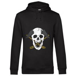 Hoodie barbat cu gluga skull axe negru