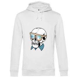 Hoodie barbat cu gluga skull holiday alb