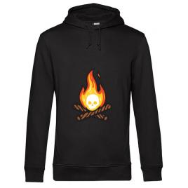 Hoodie barbat cu gluga skullfire negru