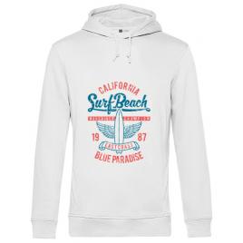 Hoodie barbat cu gluga surf beach alb