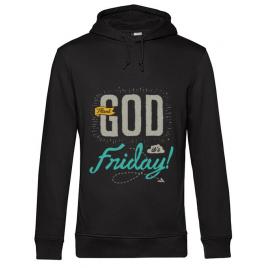Hoodie barbat cu gluga thank god its friday negru