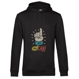 Hoodie barbat cu gluga yes you can negru