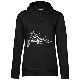 Hoodie dama cu gluga camp flag negru