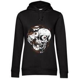 Hoodie dama cu gluga coffee addict negru