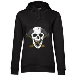 Hoodie dama cu gluga skull axe negru
