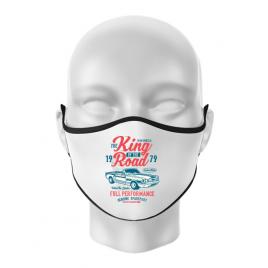 Masca personalizata reutilizabila king of the road alb