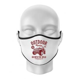 Masca personalizata reutilizabila outdoor adventure alb