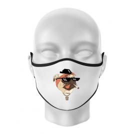Masca personalizata reutilizabila pug life alb