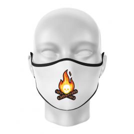 Masca personalizata reutilizabila skullfire alb