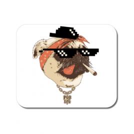 Mousepad personalizat pug life alb