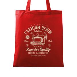 Sacosa din panza premium denim rosu