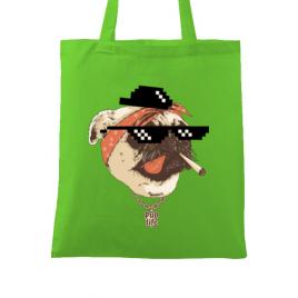 Sacosa din panza pug life verde mar