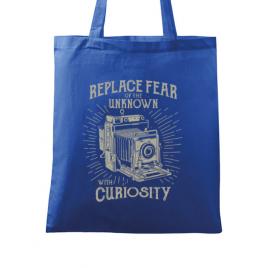 Sacosa din panza replace fear albastru regal