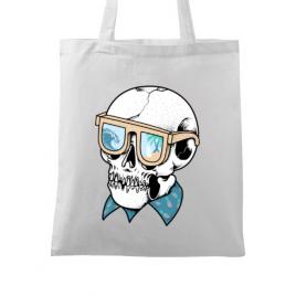 Sacosa din panza skull holiday alb