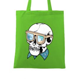 Sacosa din panza skull holiday verde mar