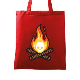 Sacosa din panza skullfire rosu