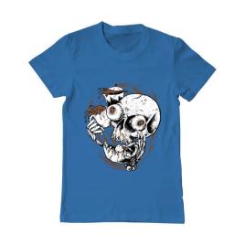 Tricou adler barbat coffee addict albastru azuriu