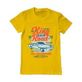 Tricou adler barbat king of the road galben