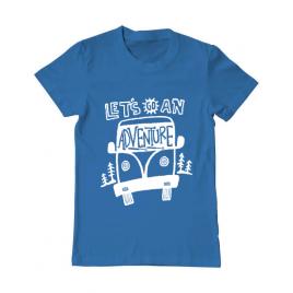 Tricou adler barbat lets go an adventure albastru azuriu