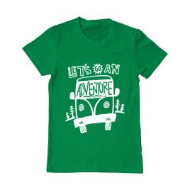 Tricou adler barbat lets go an adventure verde mediu