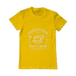 Tricou adler barbat premium denim galben