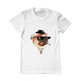 Tricou adler barbat pug life alb