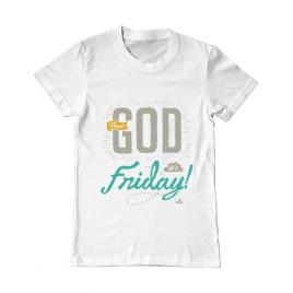 Tricou adler barbat thank god its friday alb