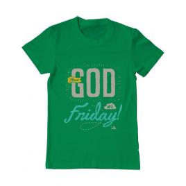 Tricou adler barbat thank god its friday verde mediu