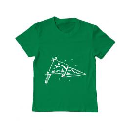 Tricou adler copil camp flag verde mediu