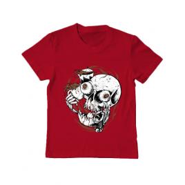 Tricou adler copil coffee addict rosu