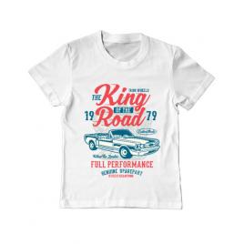 Tricou adler copil king of the road alb