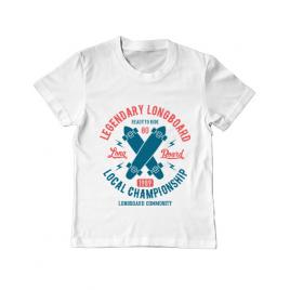 Tricou adler copil legendary longboard alb