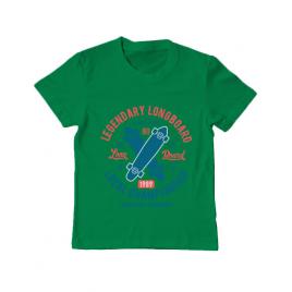 Tricou adler copil legendary longboard verde mediu