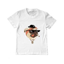 Tricou adler copil pug life alb